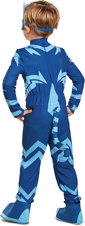 PJ Masks Costume, Deluxe Kids Light Up Jumpsuit Outfit and Character Mask, Toddler Size