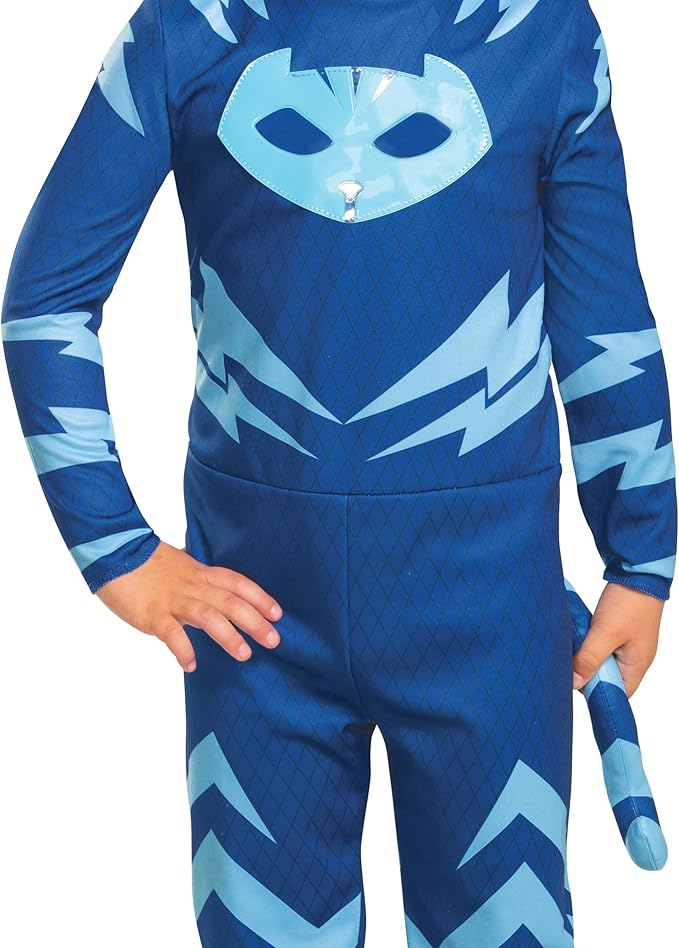 PJ Masks Costume, Deluxe Kids Light Up Jumpsuit Outfit and Character Mask, Toddler Size