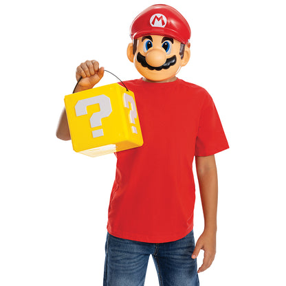Super Mario Bros Treat Pail, Yellow Question Mystery Block Candy Bucket & Room Decor